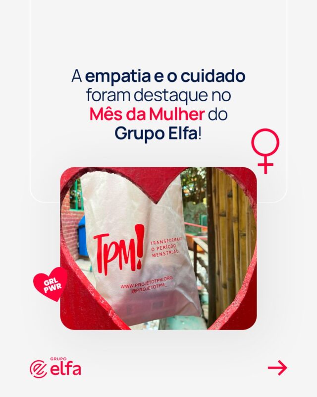 #TBT No Mês das Mulheres, nos unimos à instituição Transformando o Período Menstrual (@projetotpm_ ) para promover a dignidade menstrual.

Foram 250 kits de higiene pessoal doados à ONG Arco Associação Beneficente e a mulheres em situação de rua na cidade de São Paulo (SP).

Seguimos firmes no compromisso de impactar positivamente a sociedade em que atuamos, com saúde e dignidade para todos. Arrasta para o lado e confira! ❤️

#GrupoElfa #mêsdasmulheres #saúde #dignidademenstrual #inclusão