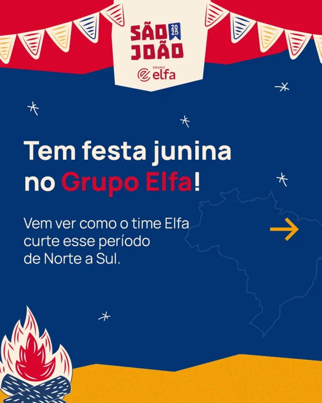 Celebrando o São João no Grupo Elfa! Por aqui, essa época tão especial foi vivida com muita alegria, união e respeito às nossas raízes culturais. ❤️

De Norte a Sul do país, cada unidade do Grupo Elfa celebrou à sua maneira, mas com algo em comum: o orgulho em fazer parte dessa tradição tão rica.

Arrasta para o lado e vem sentir de perto o clima junino que tomou conta das nossas equipes por todo o Brasil! 🎉

#GrupoElfa #SãoJoão #SãoJoãoElfa #festa #tradição