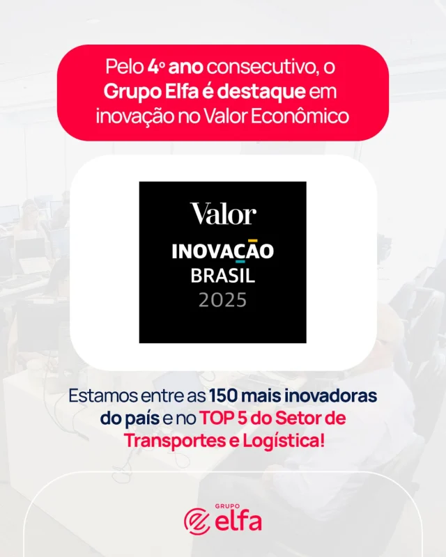 Estamos mais uma vez entre as mais inovadoras do país! 🏆

O anuário Valor Econômico divulgou a lista das empresas que mais investem em inovação no Brasil e, pelo quarto ano consecutivo, o Grupo Elfa foi destaque. No ranking geral, figuramos entre as 150 maiores do país, e, na categoria Setor de Transportes e Logística, alcançamos o TOP 5!

É uma honra fazer parte dessa lista e poder afirmar com segurança que esse resultado reflete nossa atuação, sempre focada na excelência operacional, na otimização de processos e na geração de valor para todos os nossos stakeholders! ❤️🤝

Saiba mais em: https://valor.globo.com/inovacao/noticia/2025/08/19/setor-de-transportes-e-logistica-impulsiona-inovacao-diante-de-concorrencia-acirrada.ghtml

#GrupoElfa #ValorEconômico #inovação #excelênciaoperacional #saúde #distribuição #logística