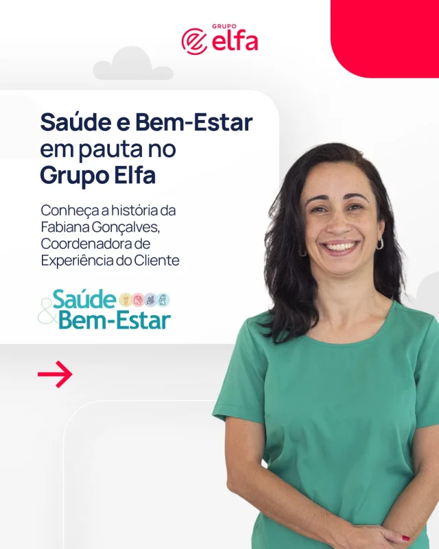 Para ampliar os caminhos da saúde, também precisamos cuidar do bem-estar da nossa equipe! Por isso, o Grupo Elfa incentiva a adoção de um estilo de vida saudável, com mais equilíbrio, autocuidado e bem-estar.

💬 “Cuidar da saúde é fundamental para viver bem, para cuidar daqueles que amamos, para aproveitar momentos que importam.” - Fabiana Gonçalves, Coordenadora de Experiência do Cliente.

Arraste para o lado e conheça essa história inspiradora! ❤️

#GrupoElfa #HistóriasQueInspiram #saúde #cuidado #autocuidado #bemestar