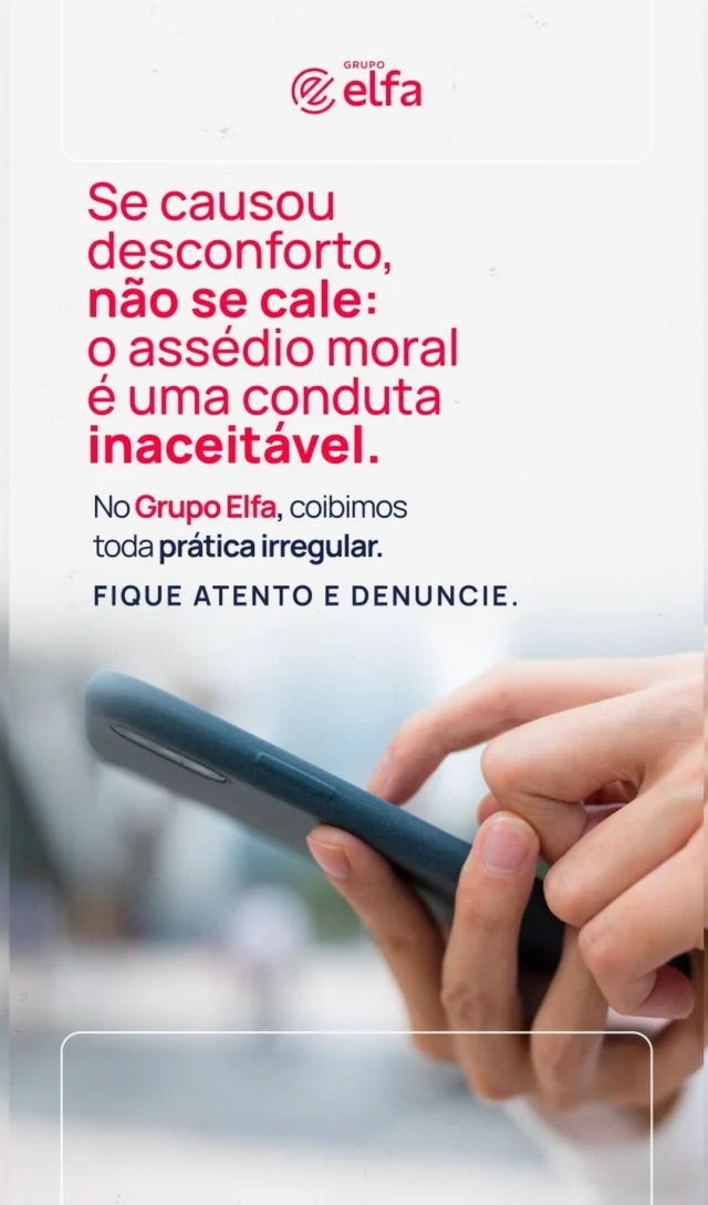 No Grupo Elfa, a integridade nas relações é um de nossos valores fundamentais, que cultivamos combatendo, permanentemente, qualquer prática irregular.

Se você vivenciou alguma situação que causou desconforto ou intimidação, não hesite: nosso Canal Confidencial está disponível para te ajudar. Proporcionamos a todos os nossos colaboradores um espaço seguro para relatar infrações às diretrizes do nosso Programa de Ética e Compliance, e garantimos que cada caso será rigorosamente apurado.

O anonimato é opcional e garantido. 🤝

#GrupoElfa #Compliance #Ética #Integridade