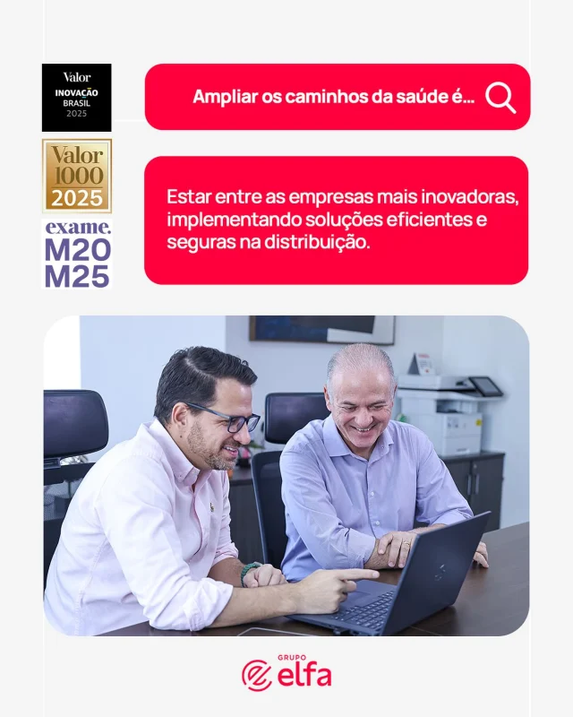 A inovação faz parte do Grupo Elfa! ❤️

Investimos em tecnologia e soluções avançadas para gerar valor a todos os nossos stakeholders e seguir ampliando caminhos para levar saúde a milhões de vidas.

Conte nos comentários: como você definiria o propósito do Grupo Elfa? 💬

#GrupoElfa #ValorInovação #inovação #distribuição #saúde #logística