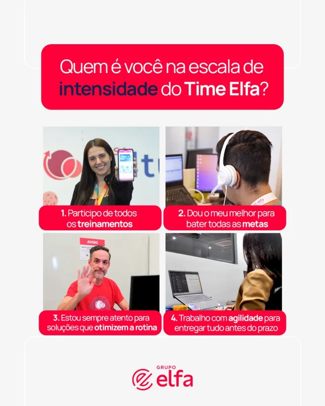 Quando falamos de dedicação, o Time Elfa dá um show! Na nossa escala de intensidade, em qual categoria você se encaixa? 🚀

Fala pra nós aqui nos comentários! ✨

#GrupoElfa #distribuição #saúde #logística
