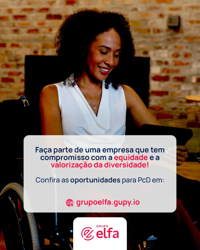 No Grupo Elfa, a diversidade e a equidade são pilares para o fortalecimento do nosso propósito de ampliar caminhos para levar saúde a milhões de vidas.

Seguimos implementando iniciativas que impulsionam um ambiente plural e inclusivo. Uma dessas propostas é o Banco de Talentos PcD com vagas para unidades de todo o país!

Acesse o link da bio e venha fazer parte de um time que acredita e incentiva o seu crescimento. 🚀❤️

#GrupoElfa #Inclusão #Diversidade #Talentos #PcD