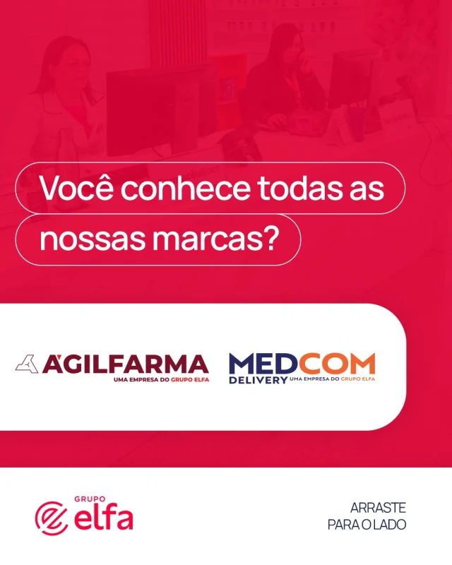 Você sabia que o Grupo Elfa também possui lojas de medicamentos especiais? 👀

A Agilfarma e a Medcom Delivery são as nossas marcas de farmácias especiais e oferecem o melhor atendimento, com suporte especializado na aplicação do seu medicamento, além de entregas em todo o Brasil.

Arraste para o lado e descubra mais sobre as nossas marcas! ❤️

#Agilfarma #Medcom #GrupoElfa #Delivery #medicamentos #medicamentosespeciais