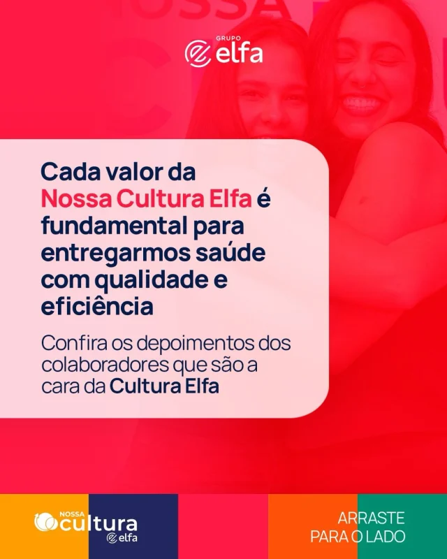 Cada valor da Cultura Elfa fortalece a nossa atuação e nos orienta a sermos melhores. ❤️

Na segunda edição do Ranking da Cultura Elfa, destacamos os colaboradores que dão o exemplo e colocam em prática, todos os dias, aquilo que nos faz ser referência em distribuição de saúde em todo o país. Arraste para o lado e confira!

E você, como tem vivido os nossos valores no dia a dia? Conta para a gente aqui nos comentários! 💬

#GrupoElfa #saúde #valores