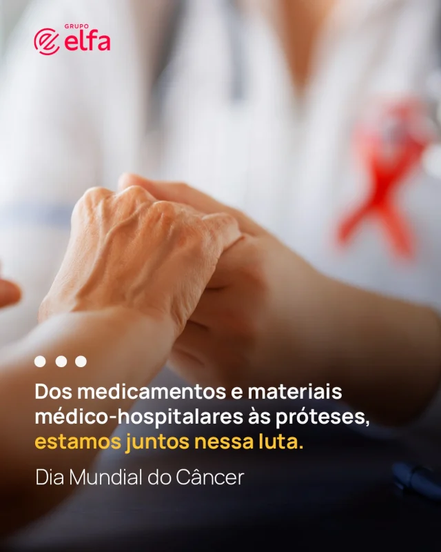 No Dia Mundial do Câncer, reforçamos o propósito que nos move todos os dias: ampliar caminhos e levar saúde a milhões de vidas.

Para o Grupo Elfa, isso significa ir além da distribuição. De forma integrada, atuamos com medicamentos e materiais que facilitam o acesso a tratamentos oncológicos e apoiam profissionais na prática médica em todo o país.

Com intensidade e esperança, seguimos juntos fazendo a diferença em cada ação! ❤️

#GrupoElfa #DiaMundialdeCombateaoCâncer #saúde