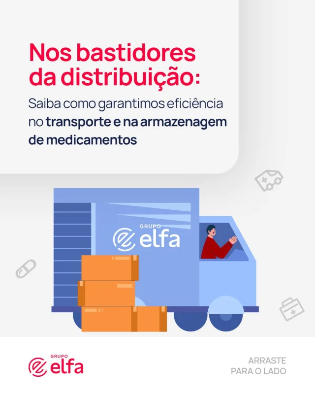 Você sabe como é realizado o transporte e a armazenagem dos medicamentos na cadeia de distribuição de saúde? 🚚✨

No Grupo Elfa, contamos com uma malha logística especializada para garantir que cada tratamento chegue nas condições adequadas e no tempo certo.

Arraste para o lado e confira!

#GrupoElfa #saúde #distribuição