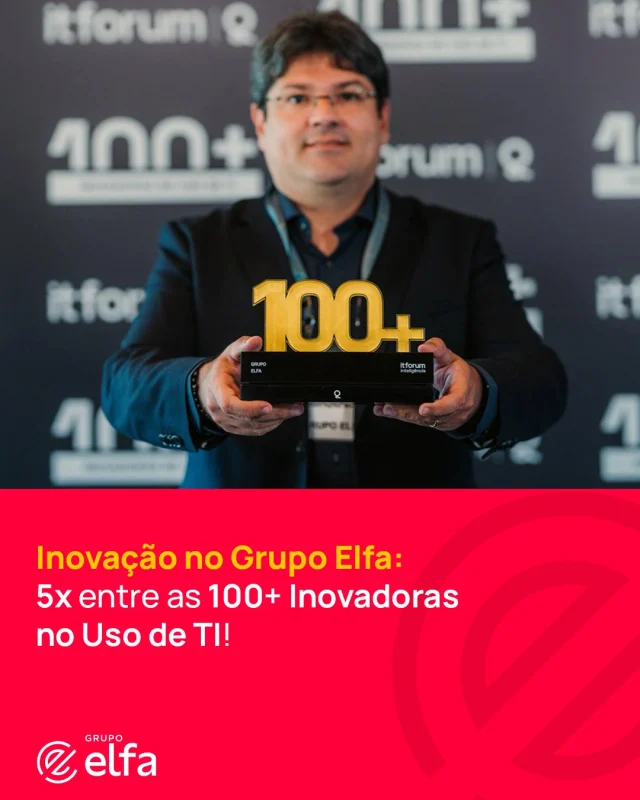 Inovar faz parte de quem somos e o reconhecimento vem como resultado! 🏆

Pelo quinto ano consecutivo, estamos entre as 100 empresas brasileiras mais inovadoras no uso de TI, segundo o IT Forum.

O prêmio reforça o nosso compromisso com o desenvolvimento de soluções que impulsionam a eficiência na distribuição de saúde. Essa conquista é de todo o nosso time!

Seguimos juntos, com intensidade e excelência, ampliando caminhos para levar saúde a milhões de vidas! ❤️

#GrupoElfa #100MaisInovadoras #inovação #saúde