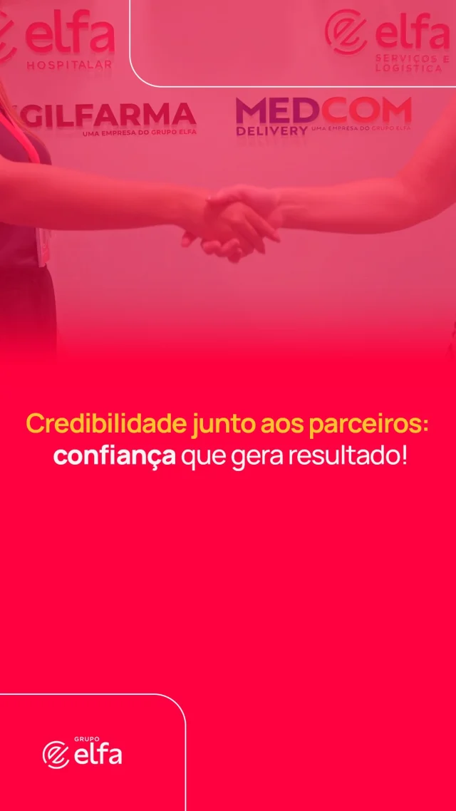 No Grupo Elfa, todas as parcerias importam. E nós cuidamos dessas relações todos os dias, com consistência e boas práticas.

A credibilidade junto aos parceiros é um dos valores que orientam nossas operações e um diferencial estratégico em nosso mercado.

Esse é o caminho que seguimos para ampliar o acesso à saúde em todo o país! ❤️

#GrupoElfa #saúde #distribuição
