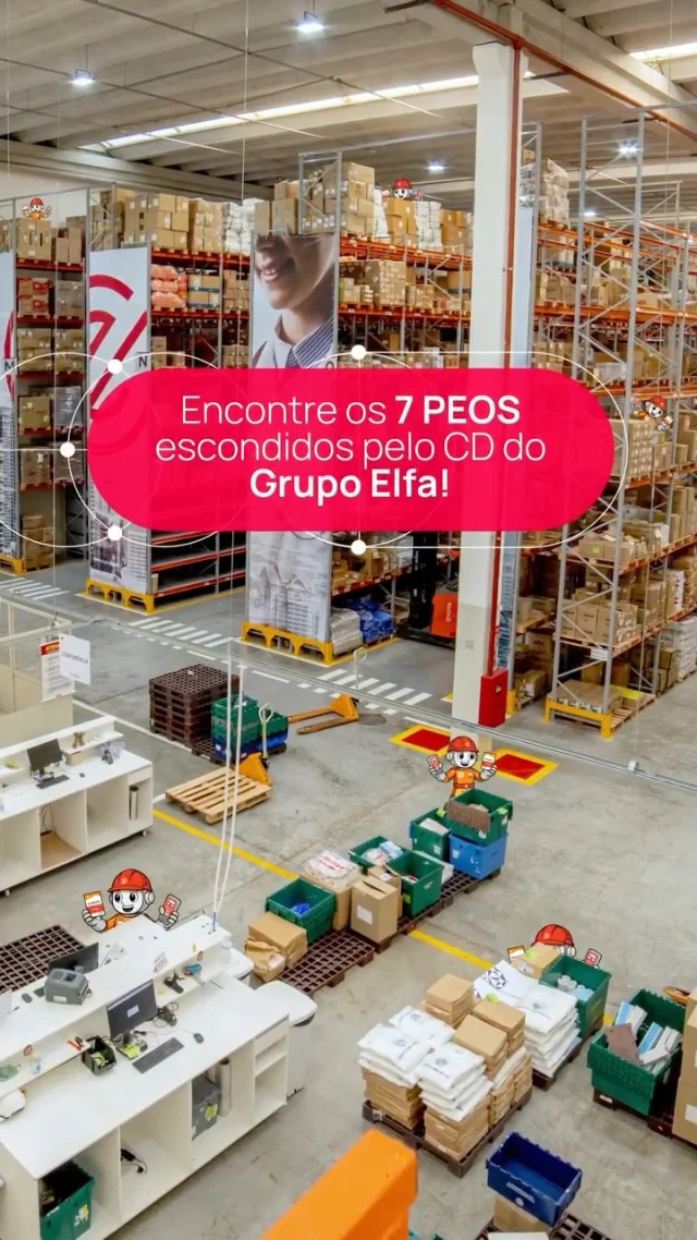 Nosso mascote chegou para mostrar que a atenção aos detalhes faz parte da rotina no Grupo Elfa.

E já que não deixamos passar nada quando o assunto é eficiência, organização e qualidade… será que você consegue encontrar os sete Peozinhos espalhados pelo nosso Centro de Distribuição? 👀

Conta pra gente nos comentários quantos você encontrou!

#GrupoElfa #distribuição #excelênciaoperacional #saúde